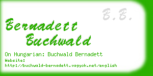 bernadett buchwald business card